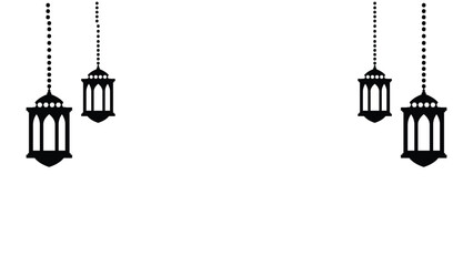 Vector Hanging Gold Color Lantern Light Lamp Design. Isolated on Transparent Background. Ramadan Kareem and Happy Holiday Design Element. Islamic Holidays and Traditional Days Concept Illustration.