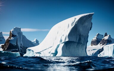 Fototapeta premium Iceberg A Majestic World Above and Below ai generated