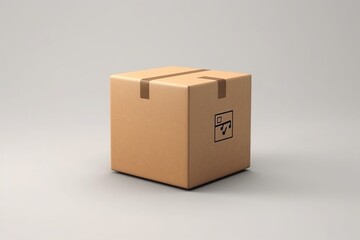 Box on white background. Retail, logistics, delivery, storage concept. 3D illustration. Generative AI