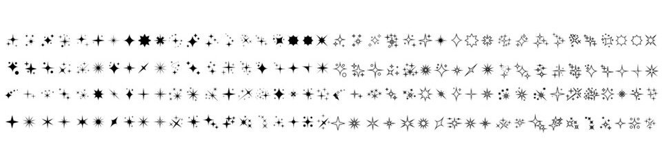 Sparkles icon vector set. Twinkling stars illustration sign collection. Shining burst symbol. Star logo.