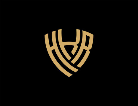 HKR creative letter shield logo design vector icon illustration