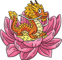 Year of the Dragon Small Dragon Flower Clipart