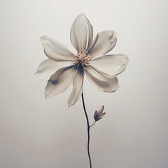 white flower on a minimalistic one color background