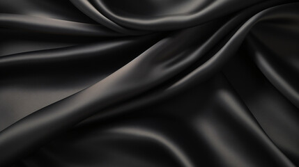 Smooth elegant deep black silk or satin luxury cloth.