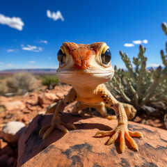 gecko in the desert - obrazy, fototapety, plakaty