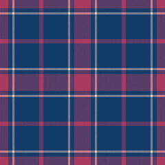 Obraz premium Plaid seamless pattern in blue. Check fabric texture. Vector textile print.
