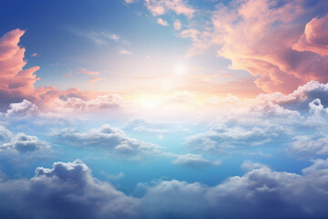 Beautiful pastel color sky with clouds background