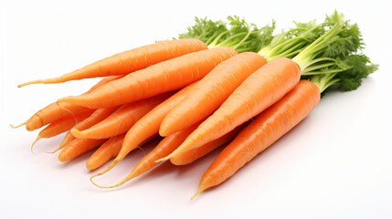 Fresh carrots isolated on white background