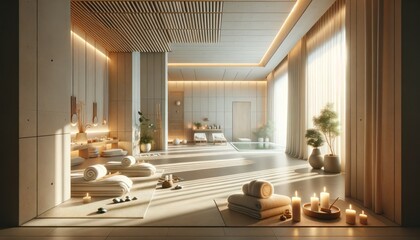 Tranquil Spa Interior with Minimalist Design
