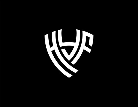 HYF creative letter shield logo design vector icon illustration