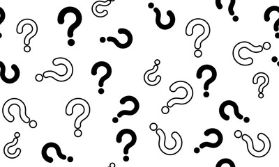 seamless question mark pattern with transparent background - obrazy, fototapety, plakaty