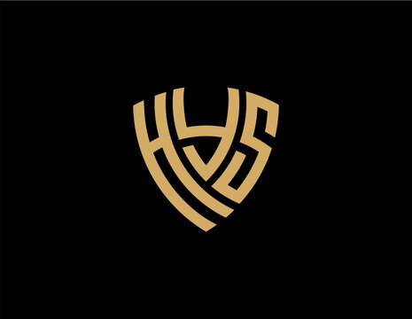 HYS creative letter shield logo design vector icon illustration