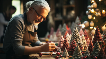 Christmas day, creative handmade ornaments, Christmas tree, balls.