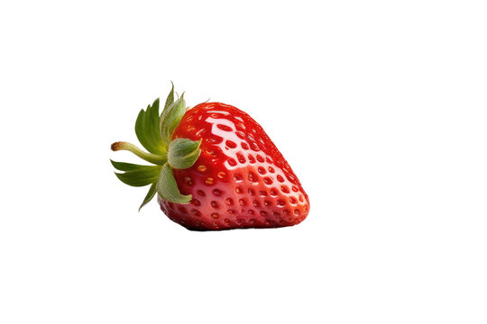 a quality stock photograph of a single strawberry isolated on a white background
