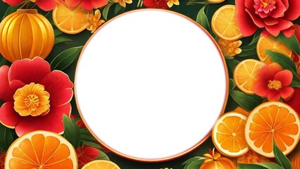 A vibrant and auspicious template artwork for Lunar New Year celebrations.