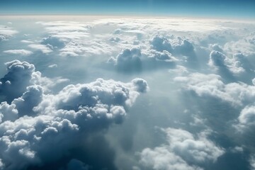 aerial view of cloudy sky. Generative AI