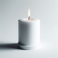 Obraz na płótnie Canvas burning white candle in the white background