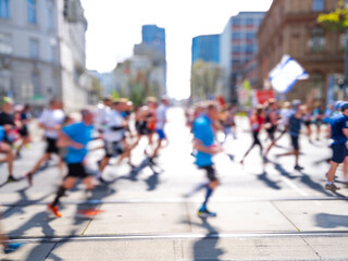 marathon runners in the city