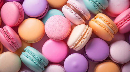 Obraz premium Vibrant Macarons on Table