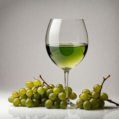 a glass of green wine isolated on white background. ai generative