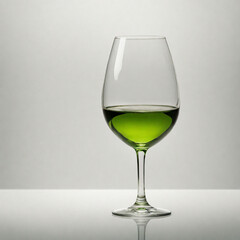 a glass of green wine isolated on white background. ai generative