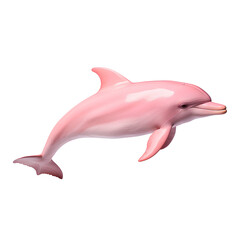 Pink dolphin in jumping pose on transparent background PNG