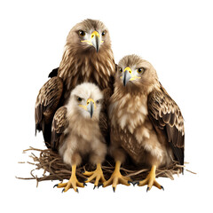Family of eagles, eagle conservation concept.