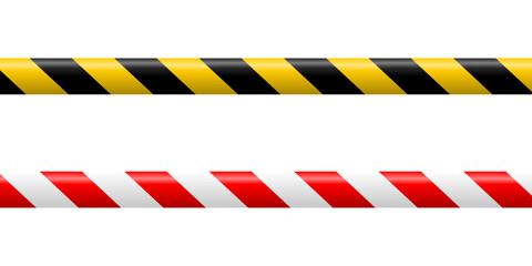 under construction barrier tape black yellow and red white stripes vector