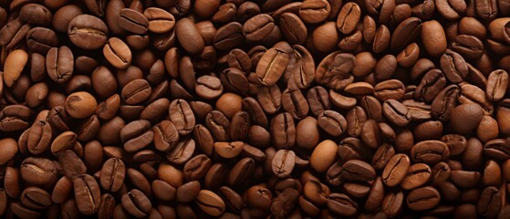 Naklejka premium coffee beans, large background closeup ,clear texture 