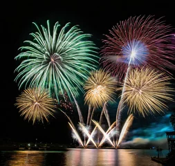 Fototapeten Mesmerizing Fireworks Display Illuminates the Night Sky, 2024, Happy New Year © Franklin