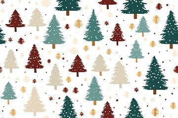 christmas tree colorful seamless pattern illustration