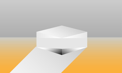 Grey podium background, product display platform or stage scene with vector  shadow.