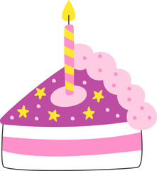 Cute Birthday Cake with Candle