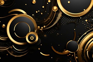 Abstract background with black and gold elements. Generative AI