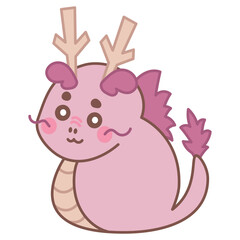 ピンク色のシンプルでかわいい辰のイラスト