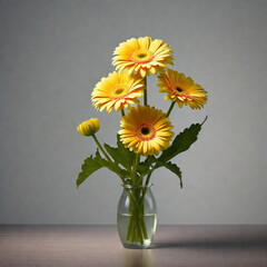yellow vase isolated on white background. ai generative