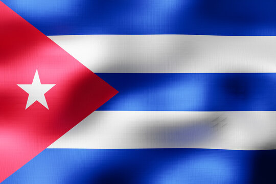 Cuba - textile flag - 3d illustration