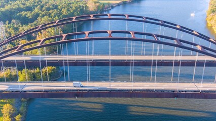 Aerial view of Dolly Parton bridge