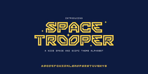 Simple futuristic alphabet typography font vector for logo and branding	