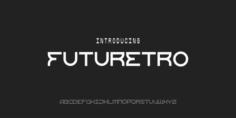 Simple futuristic alphabet typography font vector for logo and branding	