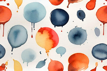 Fototapeta na wymiar Colored circles and splashes of watercolor paint. Abstract background. Vintage and antique art concept.