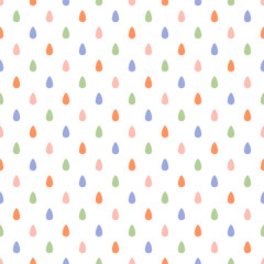 Seamless pattern with colorful raindrop