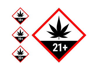 Age restriction vector icon set. Recommended age limit. Adults only. Vector icons