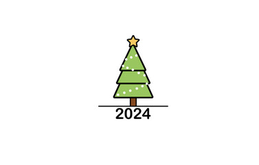 christmas tree on white background ,vector