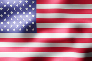Obraz premium USA - textile flag - 3d illustration
