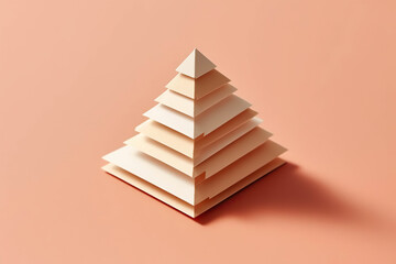 Geometric Harmony: A Pyramid of Terracotta Tiles