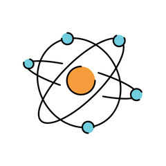 Atom color line icon. Microorganisms microbes, bacteria.