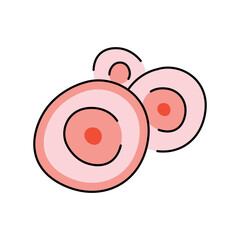 Cells color line icon. Organisation in organism.