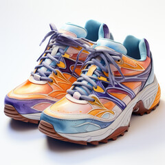 watercolor Athletic Shoe clipart, Generative Ai