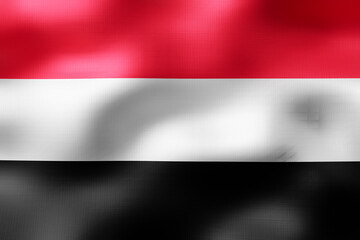 Yemen - textile flag - 3d illustration